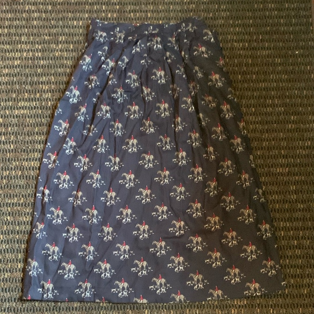 Vintage Navy Horse Printed Women's Skirt